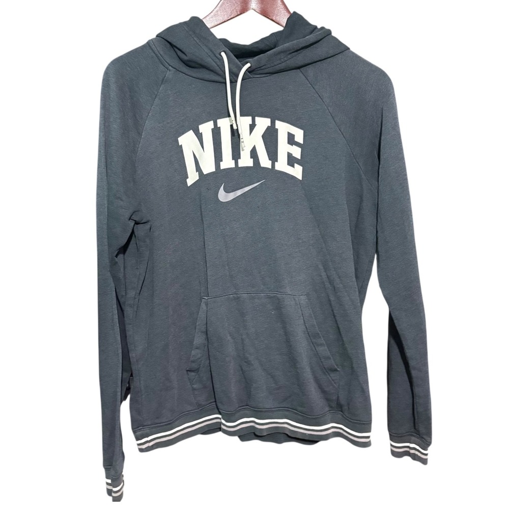 Nike Hoodie Womens Medium Center Hit Blue Pull Over Y2K Varsity Campus Retro